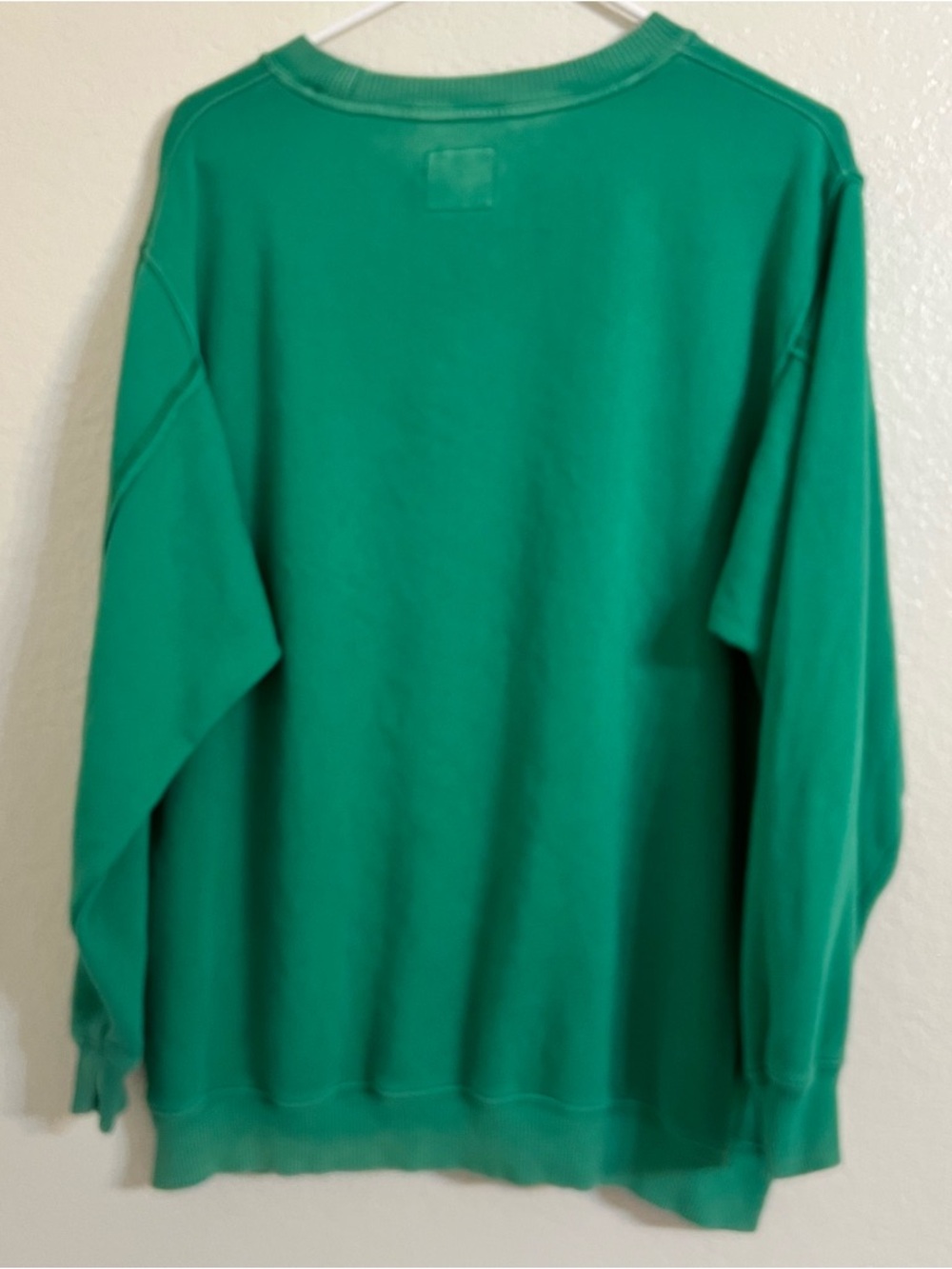 Aerie sweatshirt green crewneck slouchy relaxed lounge pocket small pullover - Picture 2 of 7